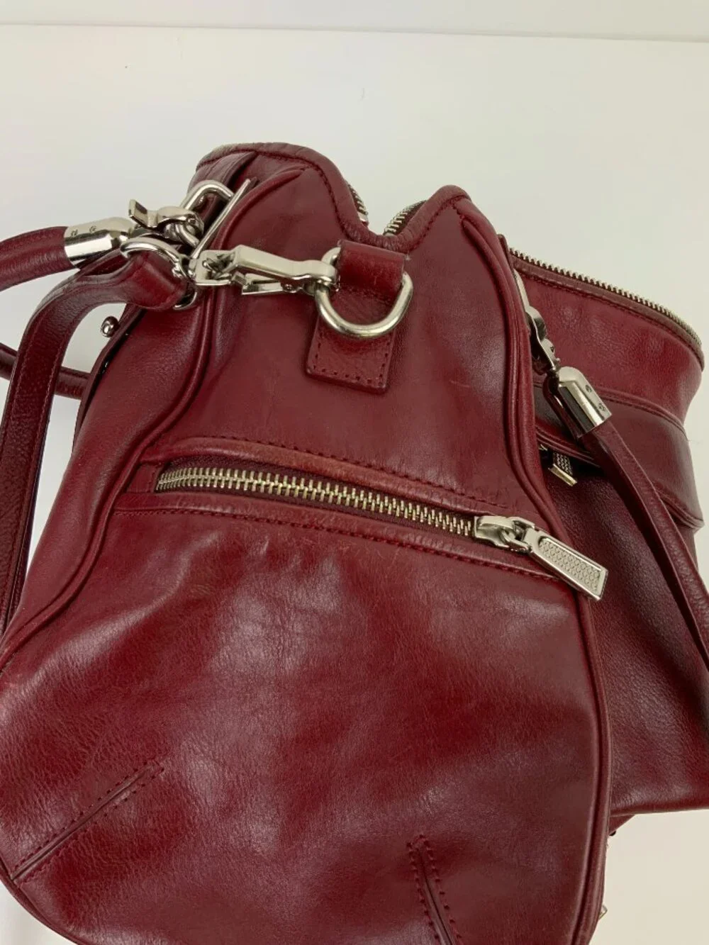 Rebecca Minkoff Burgundy Leather Cupid Satchel Bag Purse Crossbody